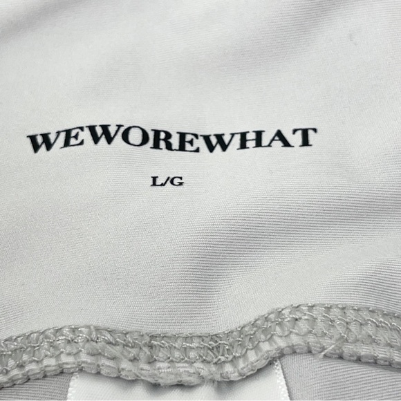 WE WORE WHAT Women’s LACE-UP LEGGING Activewear Light Gray Brushed Poly Sz L - Picture 10 of 11
